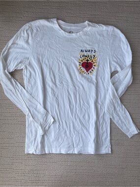Florence and the Machine Long-Sleeve Graphic Tee with Red Heart “Always Lonely”